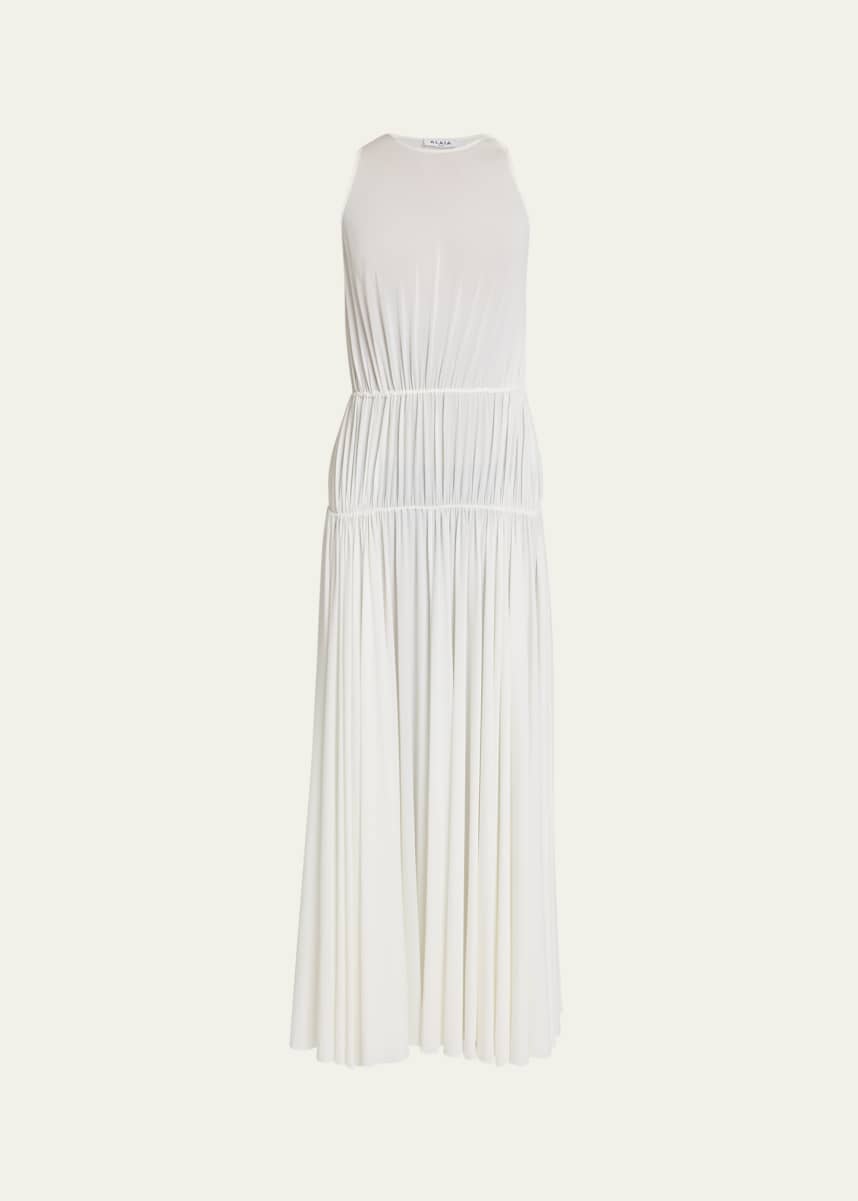 ALAIA Sleeveless Pleated Goddess Dress