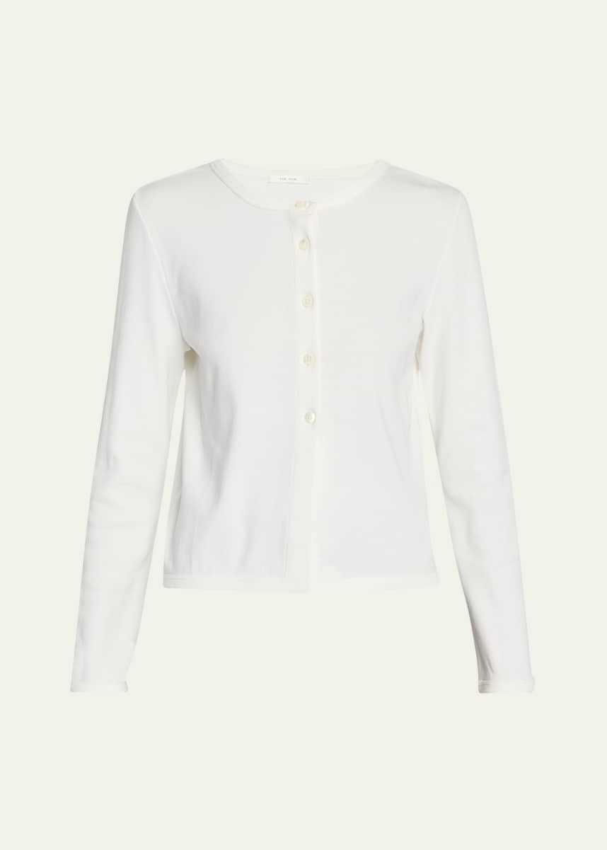 THE ROW Gretas Cotton Crewneck Cardigan