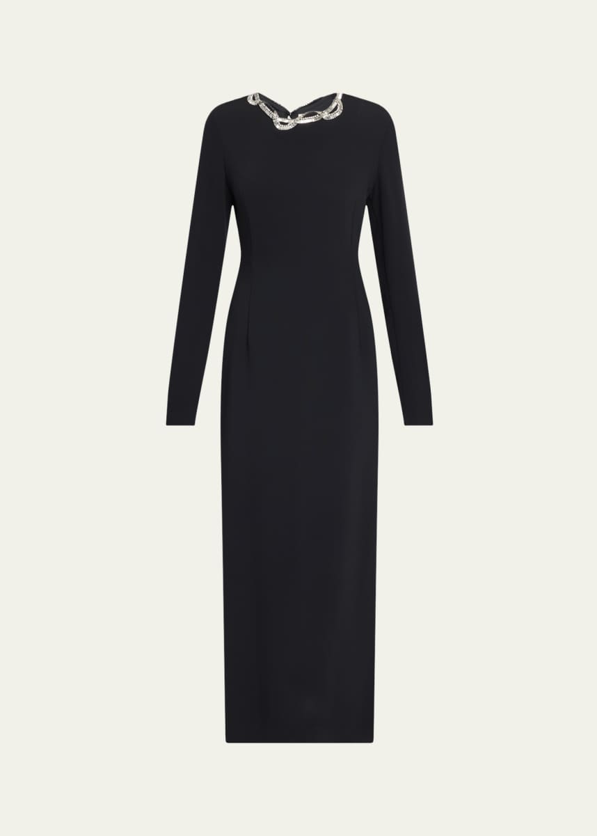 THE ROW Mitsuko Crystal Long-Sleeve Maxi Dress