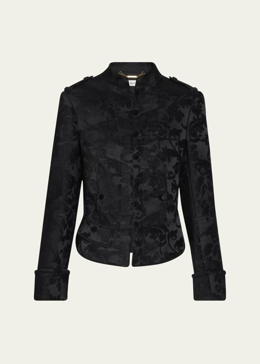 Chloe Jacquard Velvet Single-Breasted Jacket