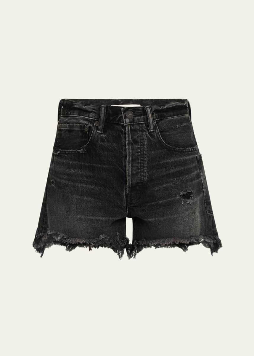MOUSSY VINTAGE Harrington Distressed Denim Shorts