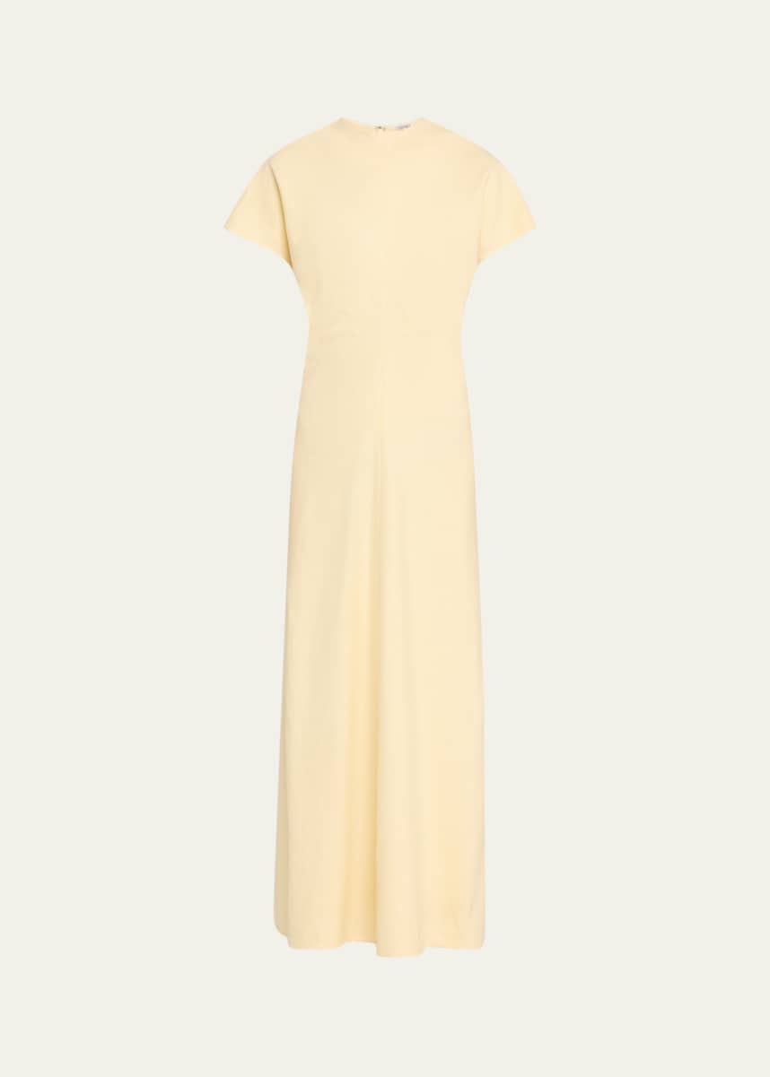 Toteme Slouch Waist Short-Sleeve Ankle Dress