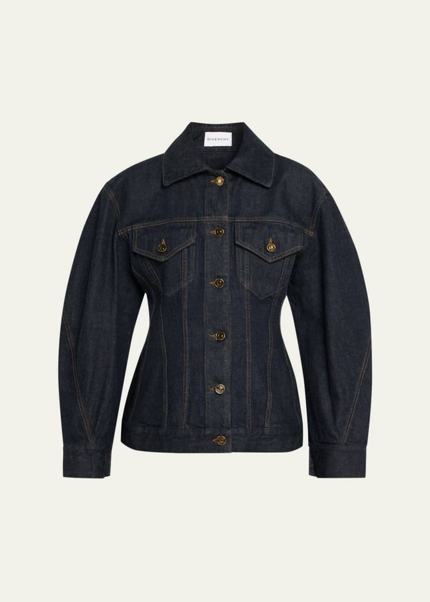 Givenchy Cocoon-Sleeve Waisted Denim Jacket