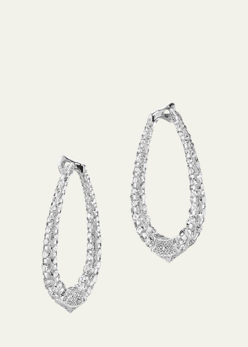 Boghossian 18K White Gold Merveilles Medium Halo Diamond Earrings