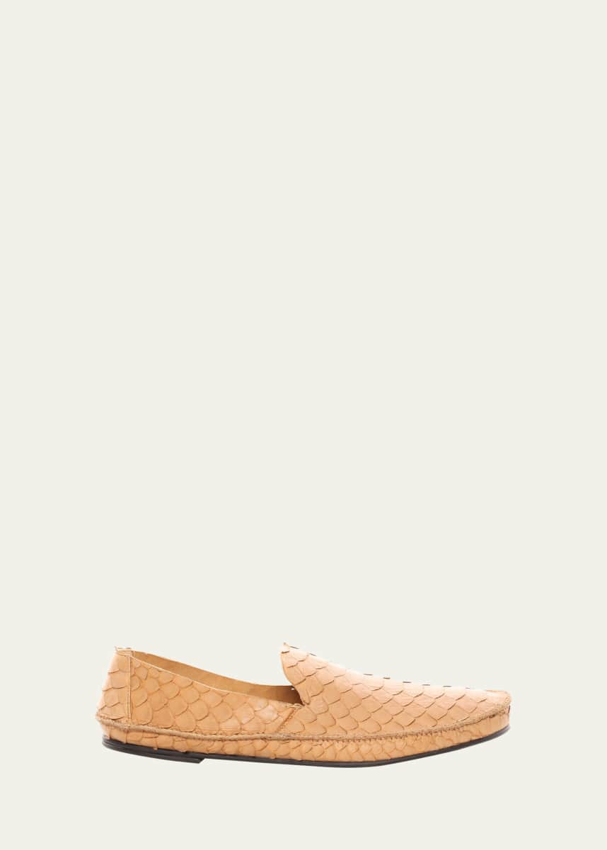 THE ROW Tyler Python Moccasin Loafers