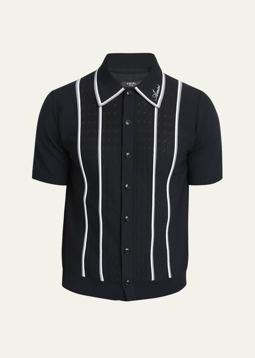Amiri Men's Button-Front Script Stripe Shirt