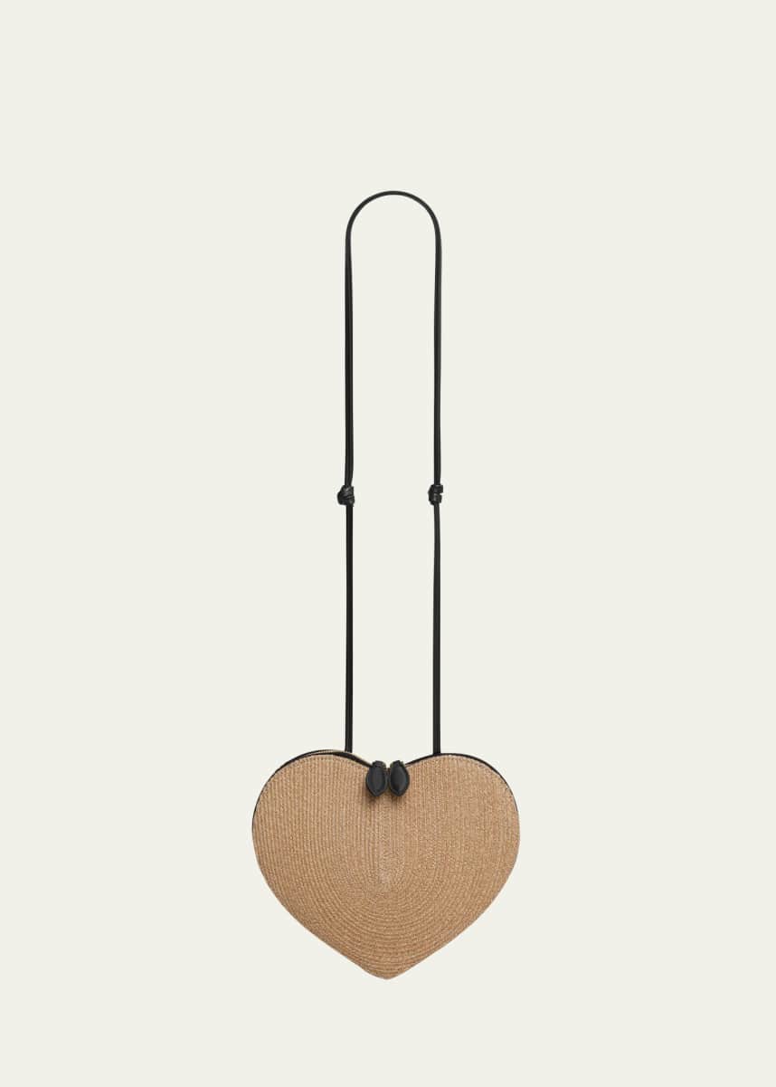ALAIA Le Coeur Crossbody Bag in Paper Straw