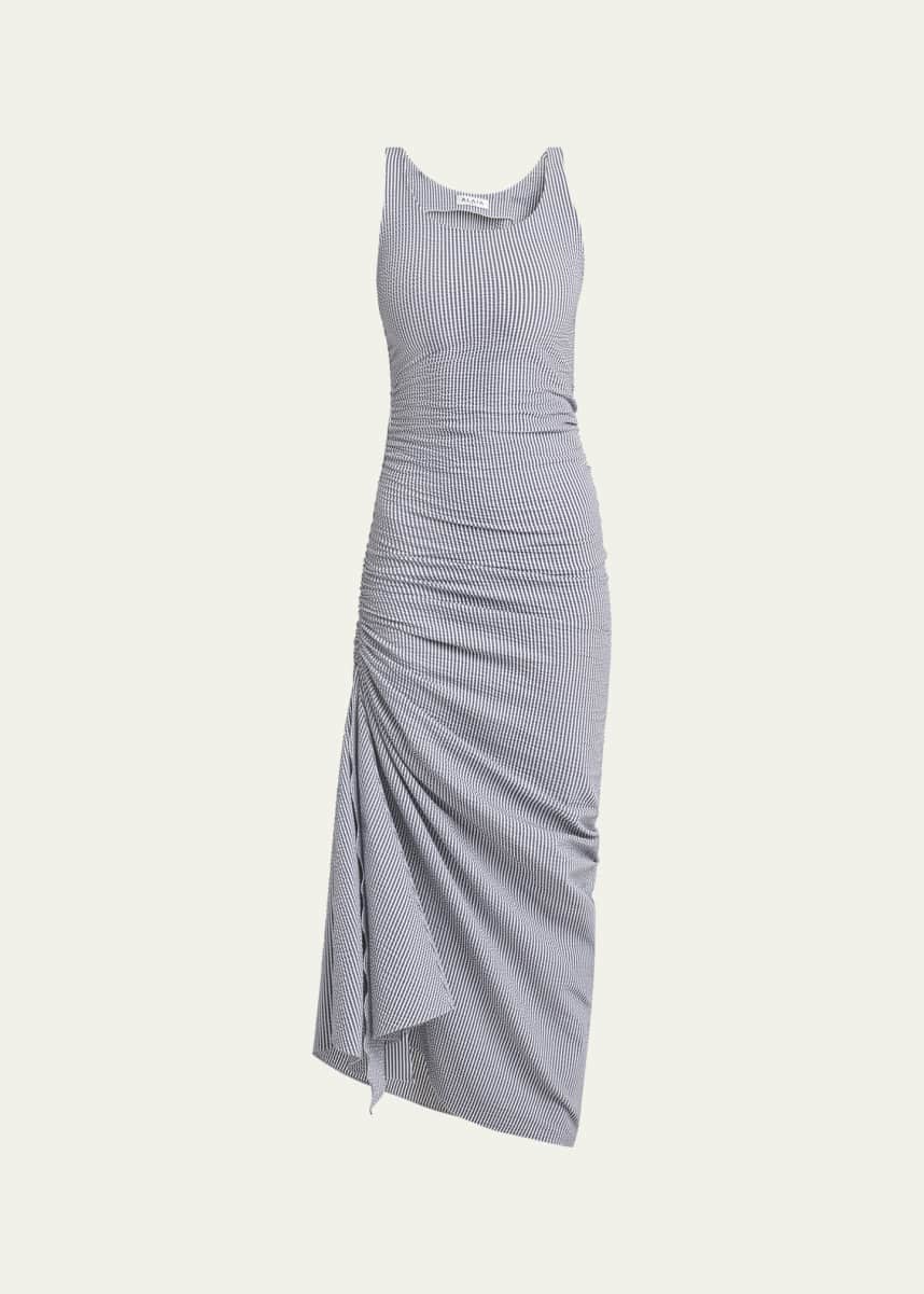 ALAIA Sleeveless Ruched Tank Maxi Dress