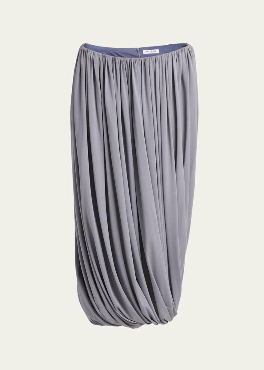 ALAIA Soft Jersey Twisted Draped Skirt