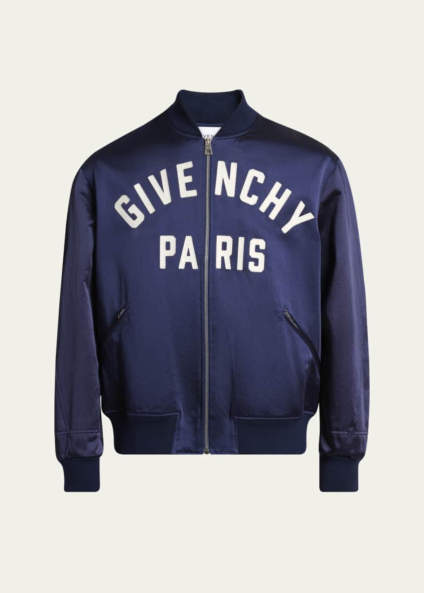 Givenchy Men's Satin Logo Bomber Jacket