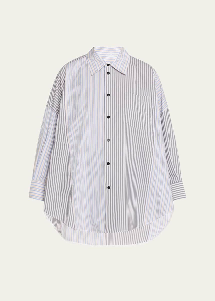 Marni Multi-Striped Oversized Button-Down Shirt