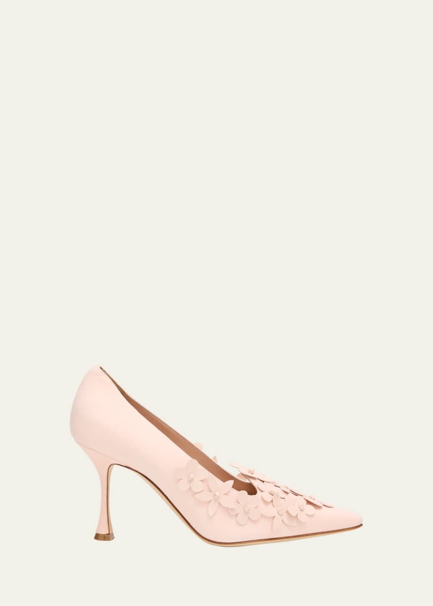 Manolo Blahnik Harneclo Suede Pointed-Toe Pumps