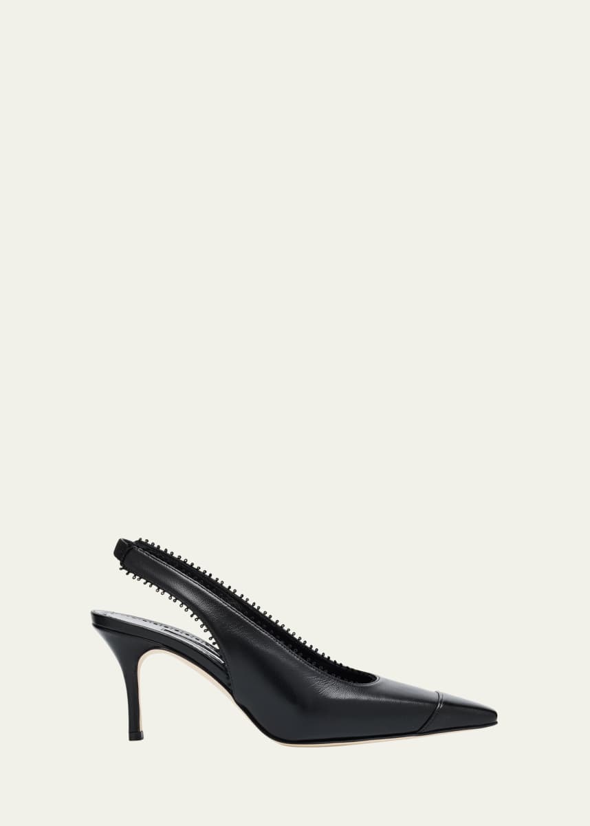 Manolo Blahnik Gaius Leather Slingback Pumps
