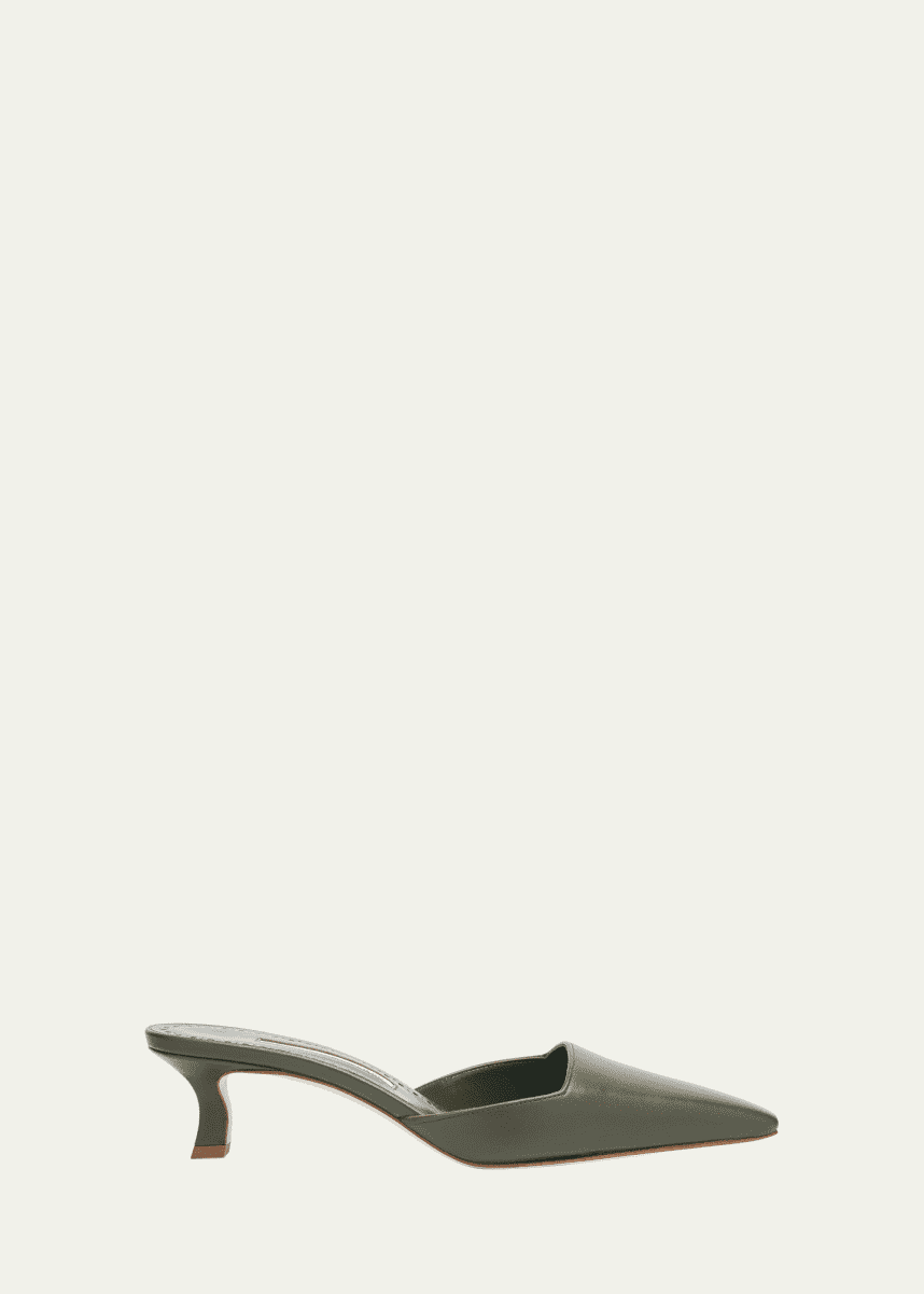 Manolo Blahnik Moiramu Leather Mules