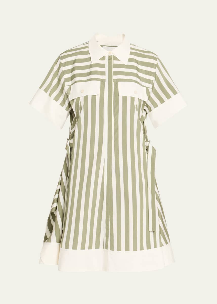 3.1 Phillip Lim Stripe Short-Sleeve Shirt Dress