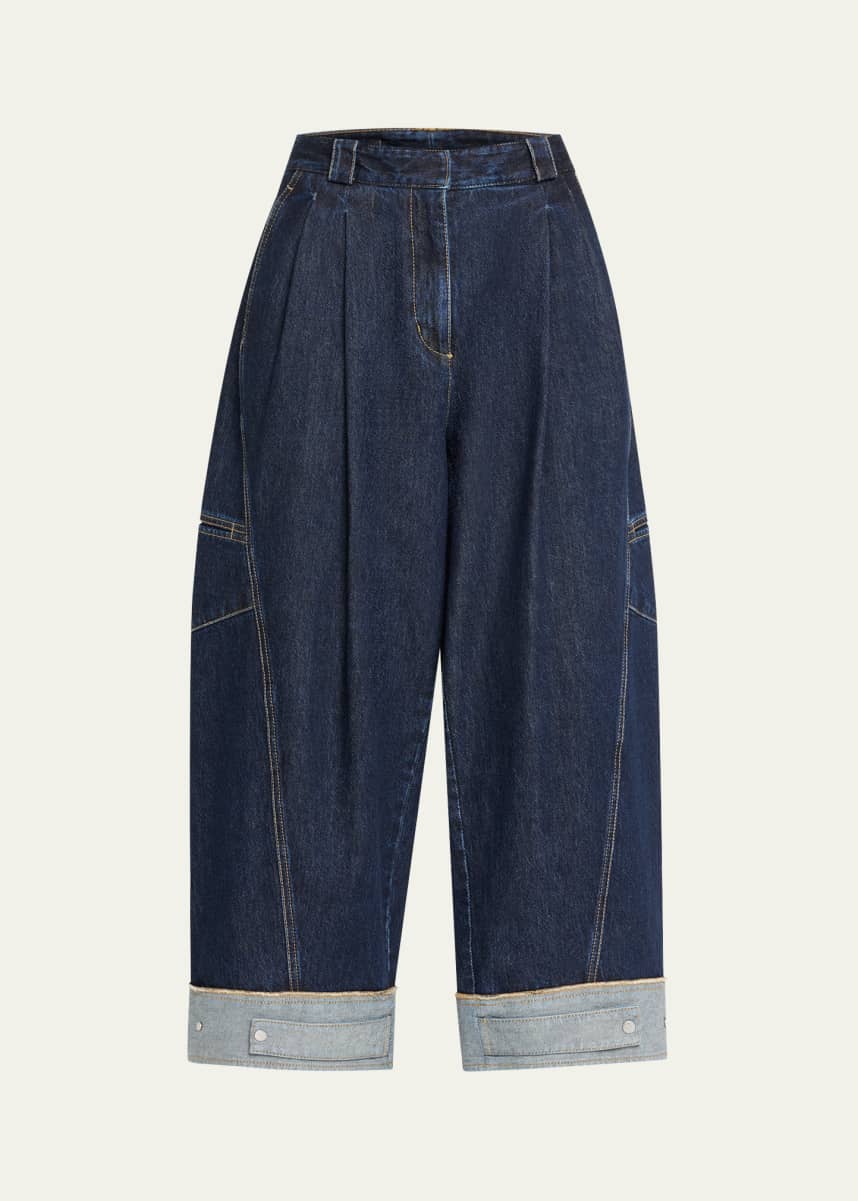 3.1 Phillip Lim Curved Wide-Leg Cropped Jeans