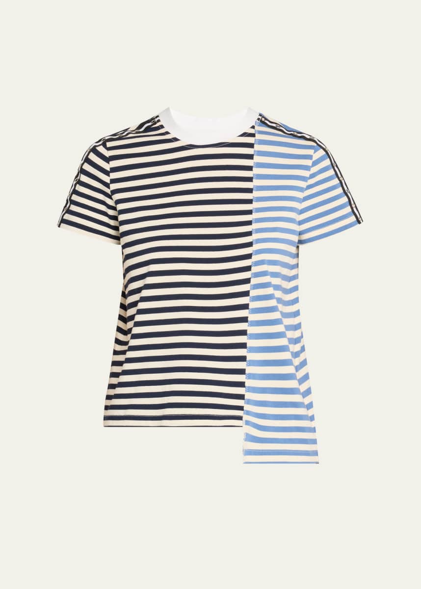 3.1 Phillip Lim Stripe Patchwork Crewneck T-Shirt