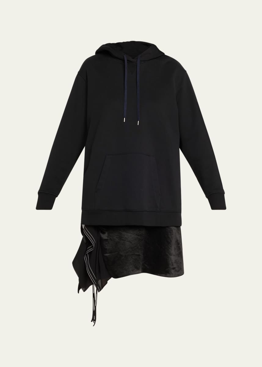 3.1 Phillip Lim Hoodie Combo Dress with Flounce Skirt