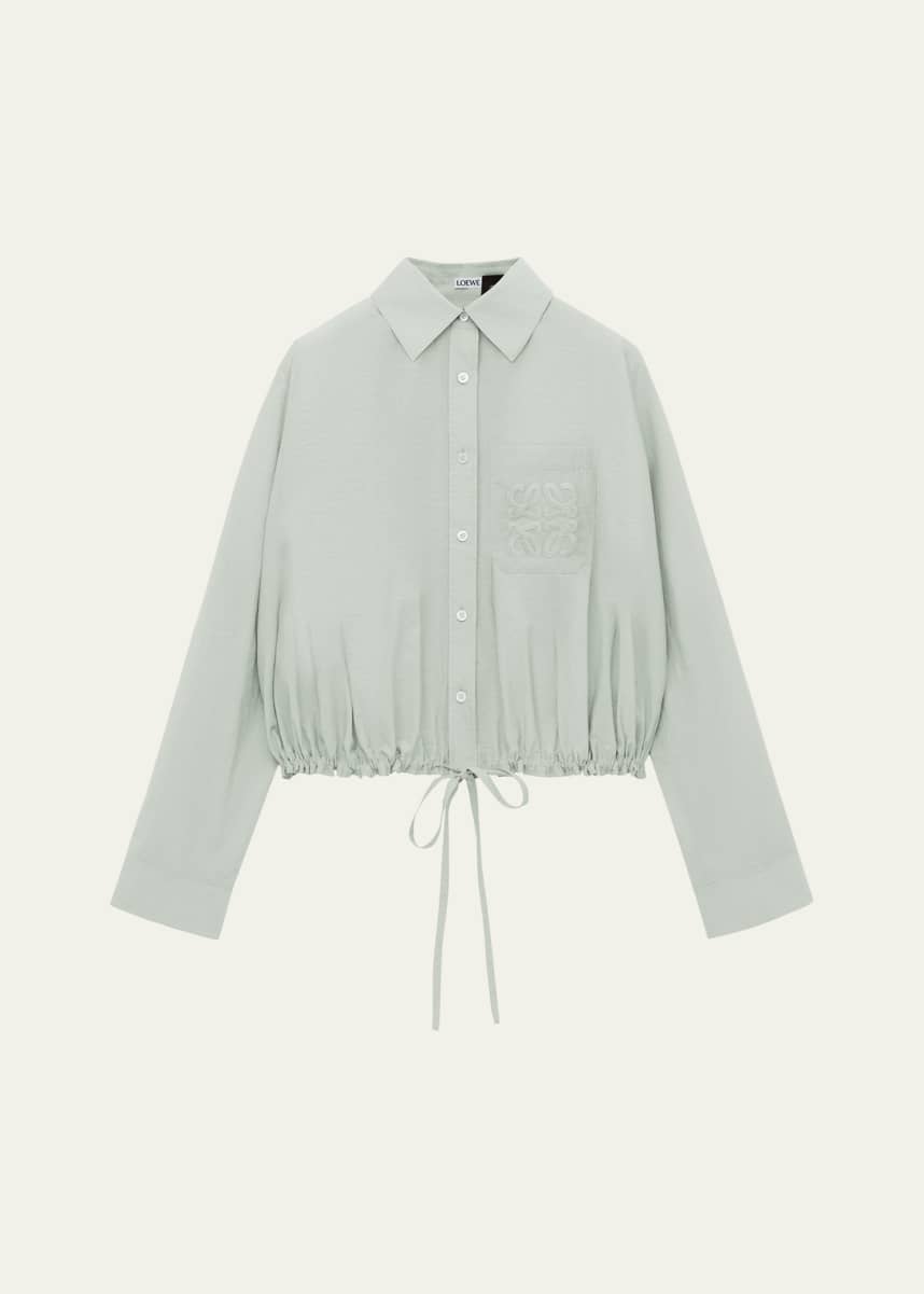 Loewe Drawstring Terry Anagram Blouson Blouse