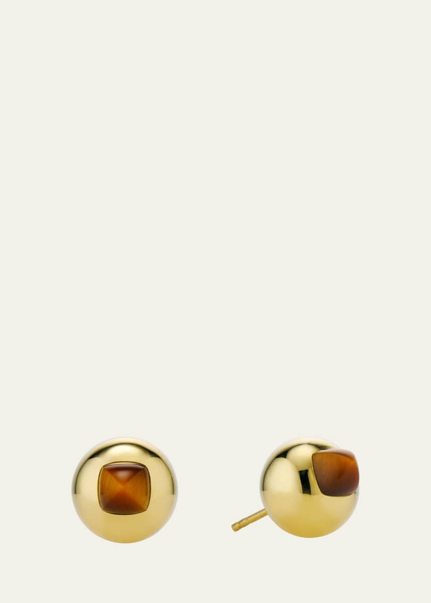 JV INSARDI Tigers Eye Sugarloaf Stud Earrings
