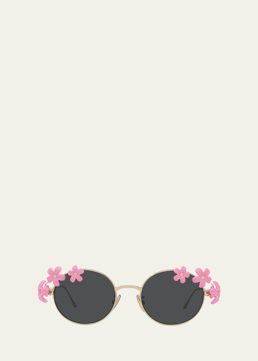 Loewe Signature Floral Metal Sunglasses - Bergdorf Goodman