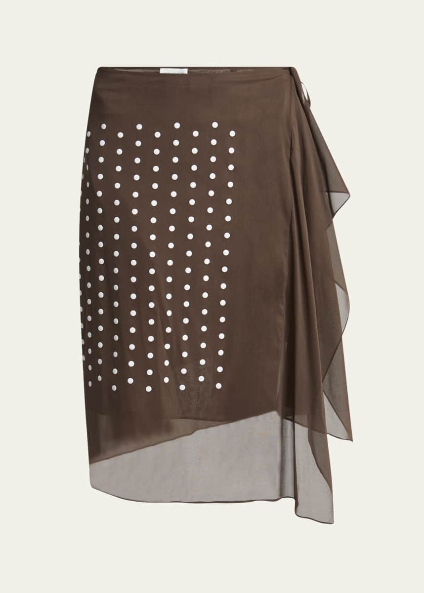 Dries Van Noten Sima Dot Print Wrap Skirt