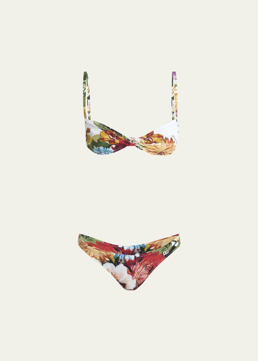 Dolce&Gabbana St Fiori Bouquet Two-Piece Swimsuit