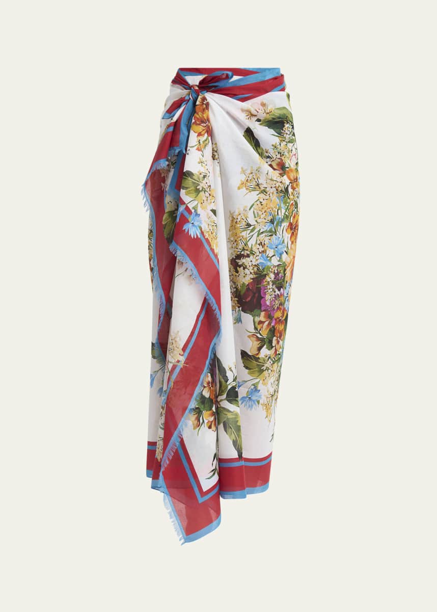 Dolce&Gabbana St Fiori Bouquet Pareo Coverup