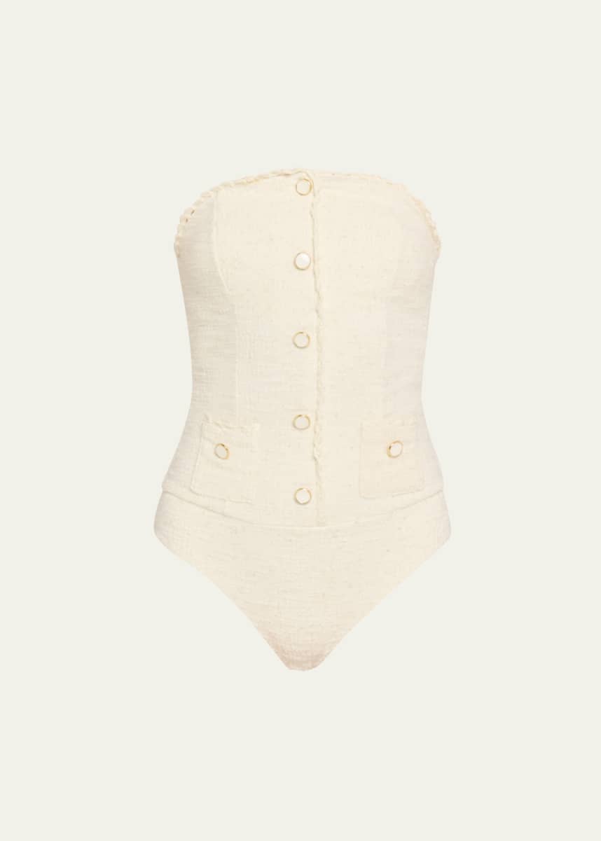 SIMKHAI Natalie Strapless One-Piece Swimsuit