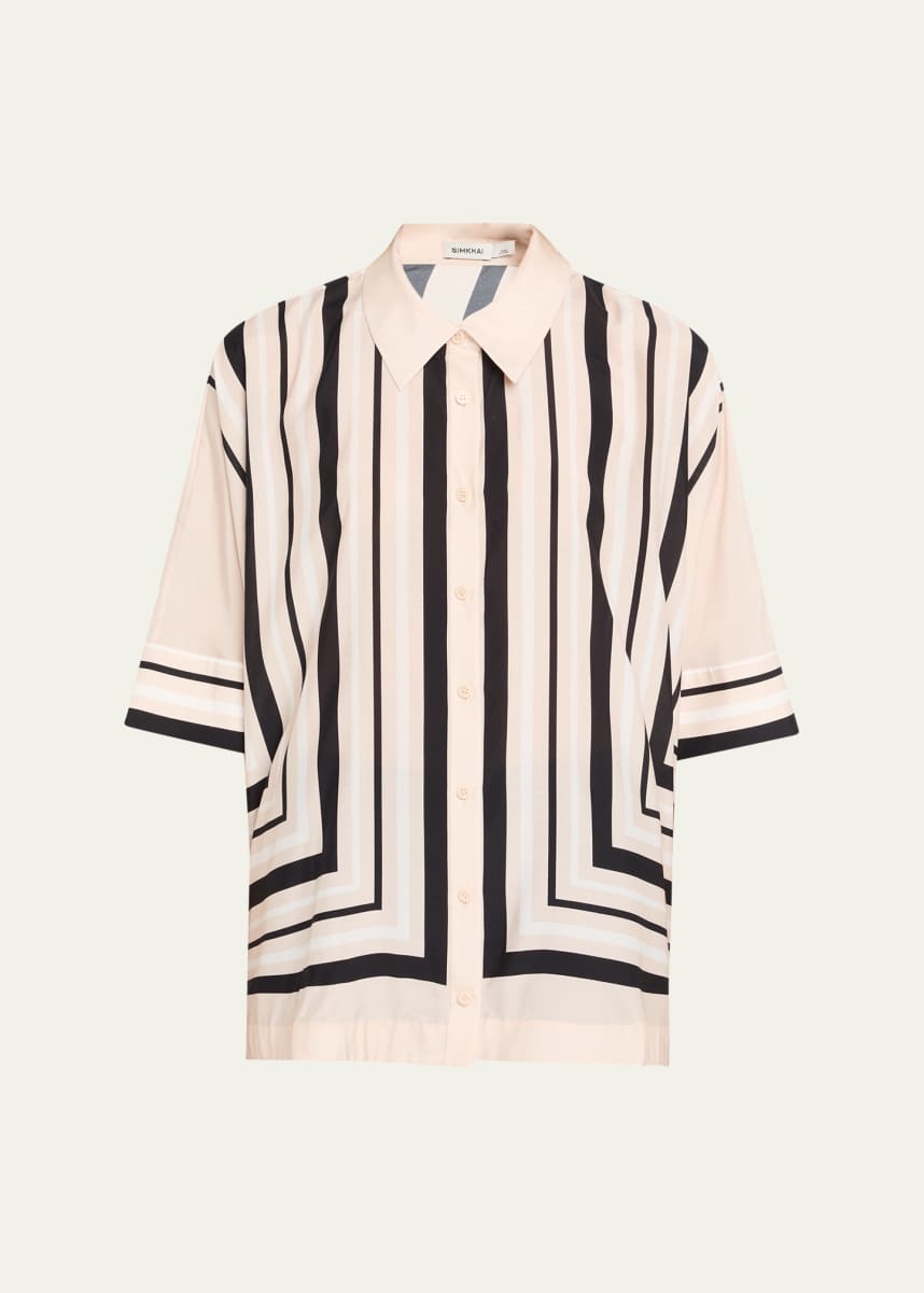 SIMKHAI Bowman Oversized Button-Front Shirt