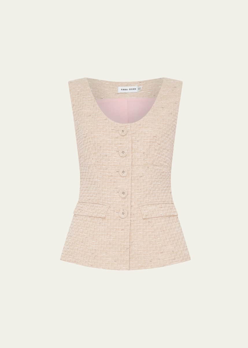 Anna Quan Eloise Sleeveless Tweed Top