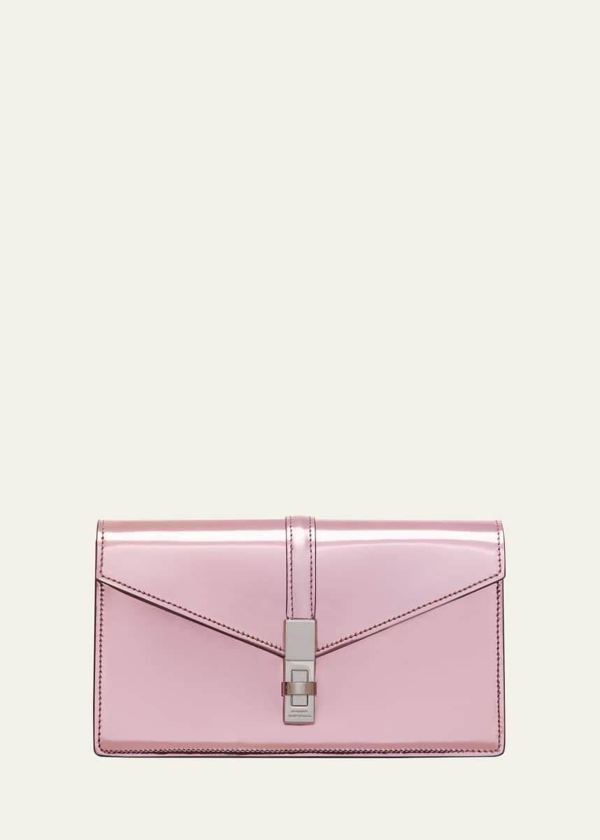 Stuart Weitzman Posh Loveletter Metallic Leather Clutch Bag