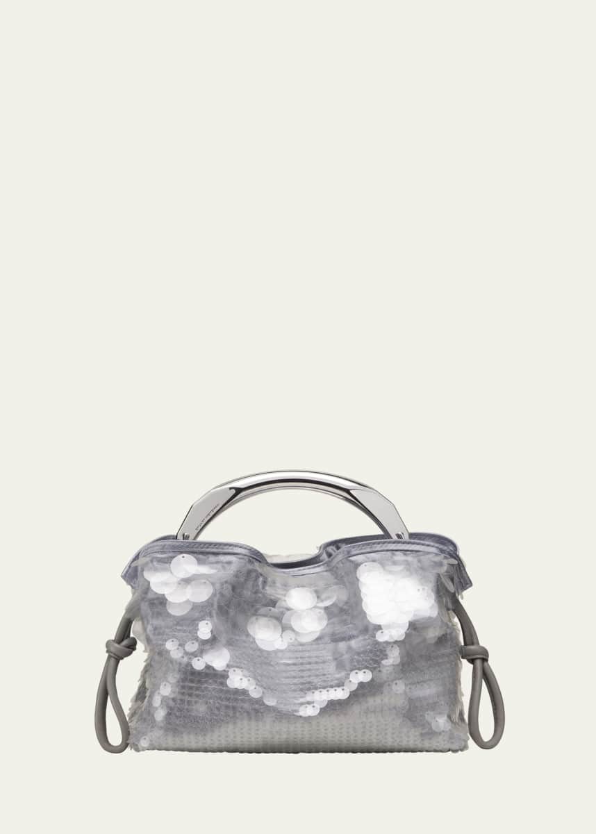 Stuart Weitzman Mia Arc Mini Sequined Top-Handle Bag