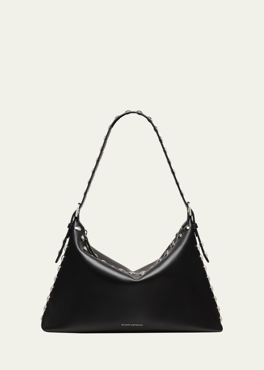 Stuart Weitzman Stuart Studded Leather Shoulder Bag