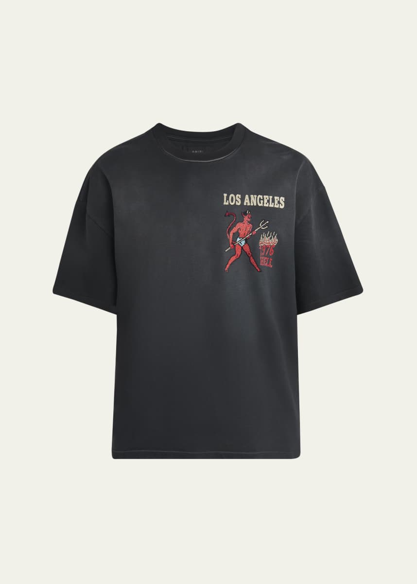 Amiri Men's Crystal Sinners Faded Cotton T-Shirt