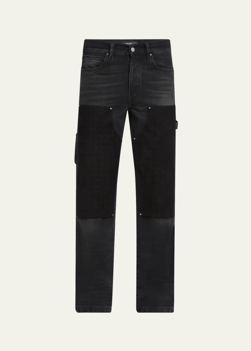 Amiri Men's MA Quad Suede Panel Carpenter Jeans