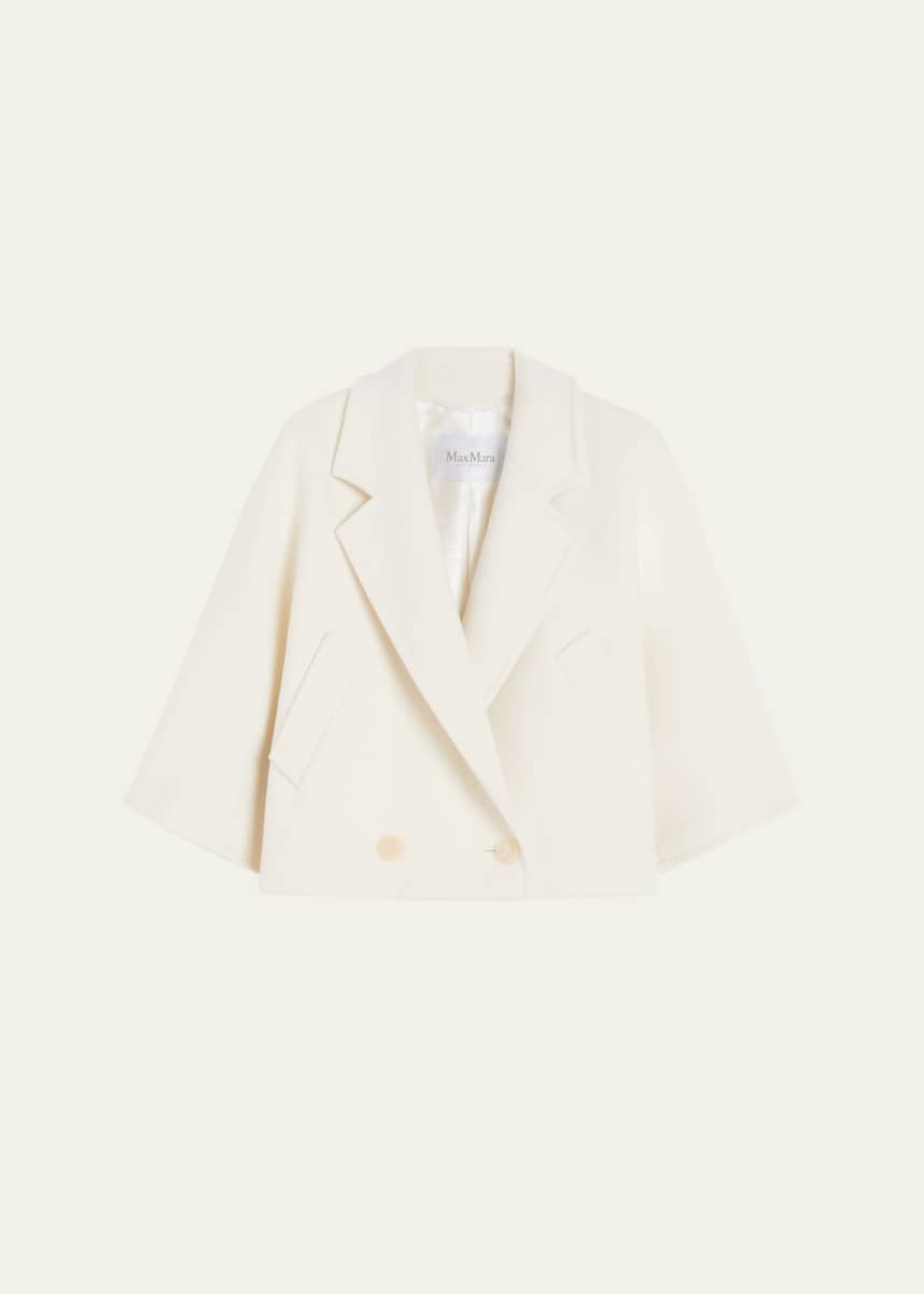 Max Mara Galea Wool-Cashmere Double-Breasted Short Coat