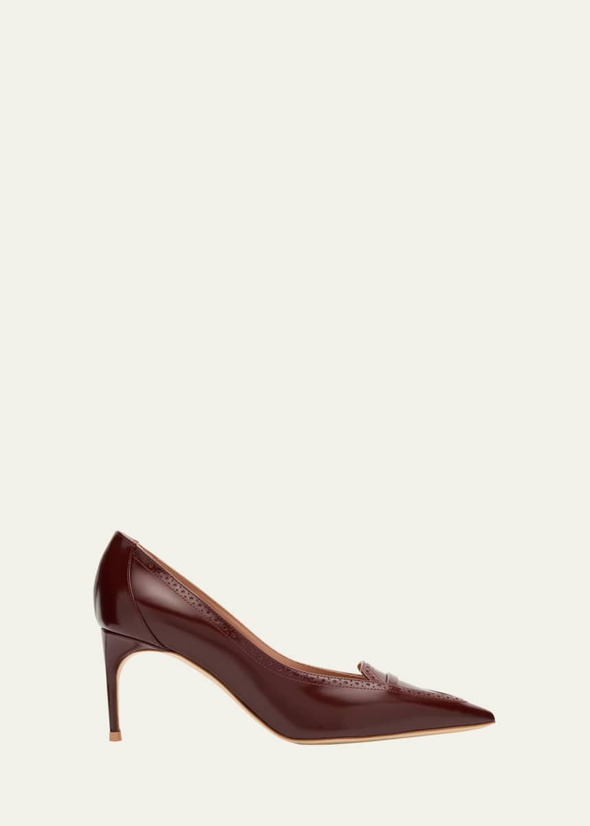 Malone Souliers Annette Pointed-Toe Leather Pumps