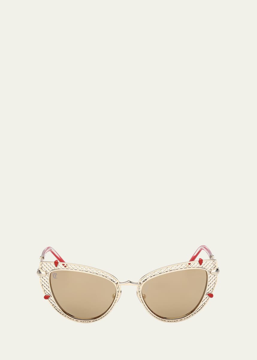 Christian Louboutin Miss Z Metal Cat-Eye Sunglasses