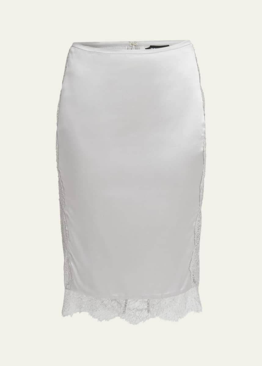 TOM FORD Lace-Inset Stretch Crepe Satin Skirt