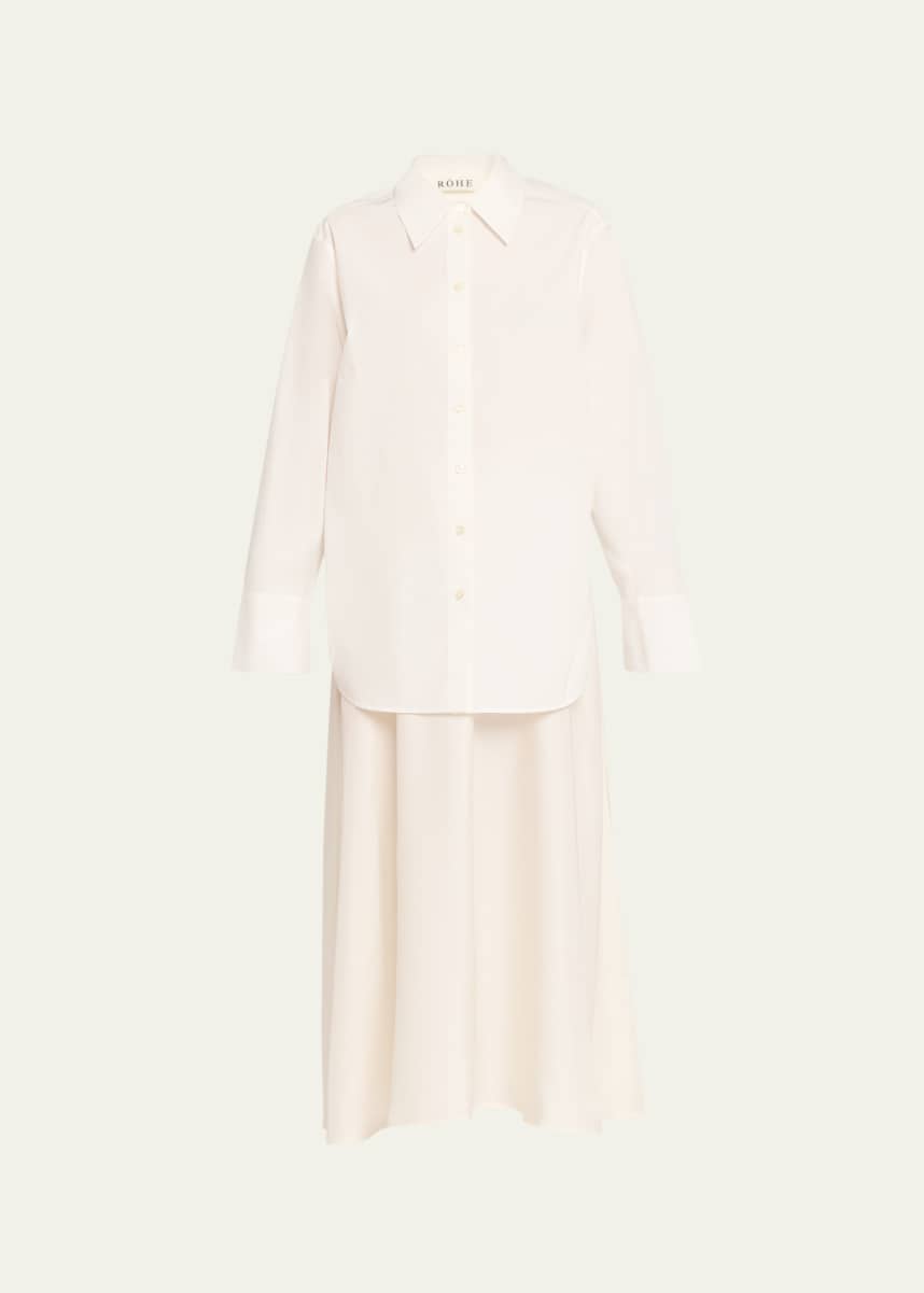 Rohe Silk-Poplin Combo Gilet Maxi Dress