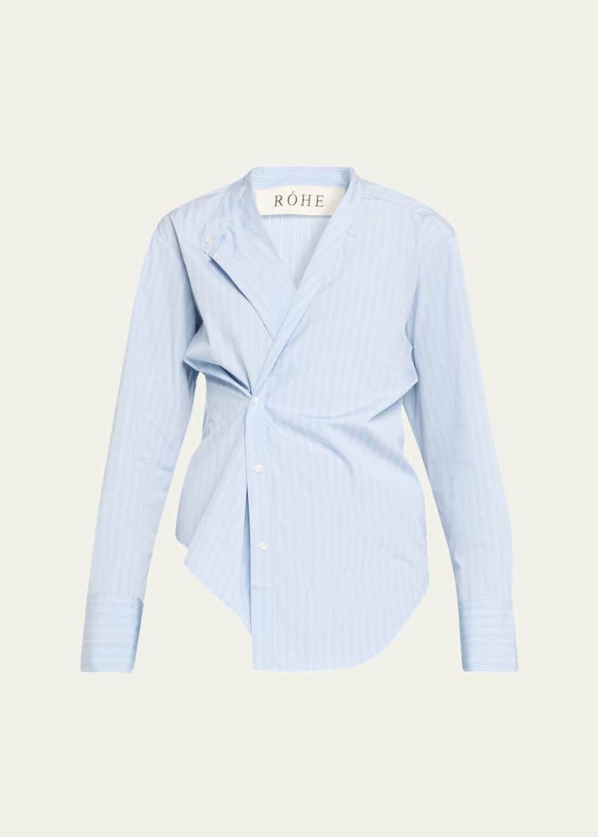 Rohe Stripe Long-Sleeve Overlap Shirt