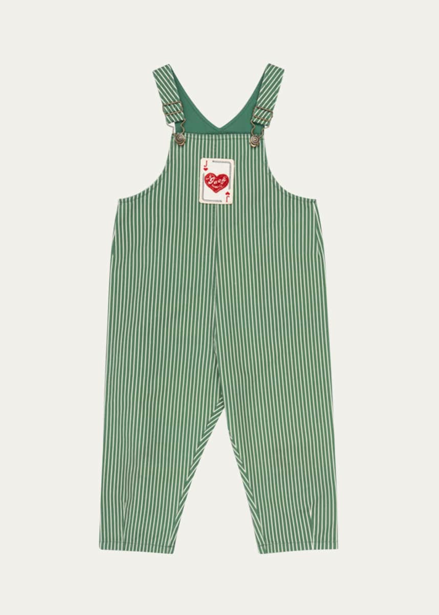 Konges Slojd Rosie H-W x Boy's Jack Card-Print Overalls Gots 2, Size 12M-4