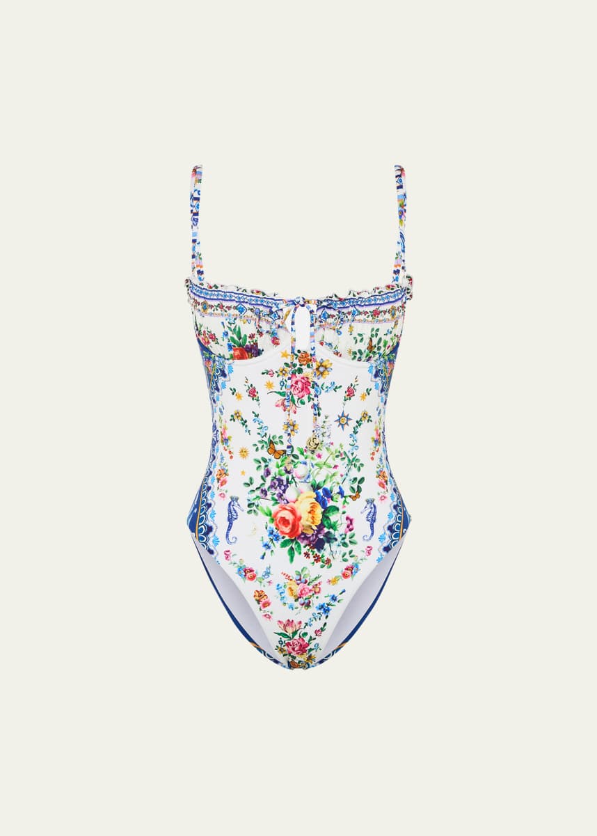 Camilla Tiles Darls Ruched Underwire One-Piece Swimsuit