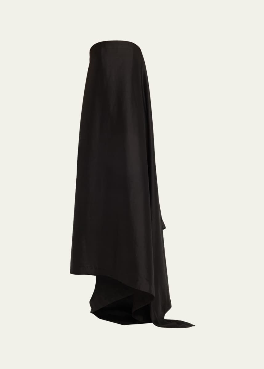 Heirlome Wren Strapless Asymmetric Silk Maxi Dress