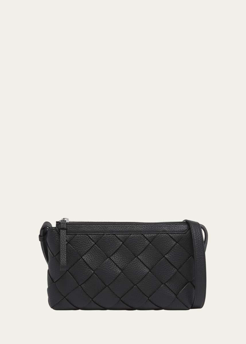 Bottega Veneta Men's Diago Zip Intreccio Taurillon Messenger Bag