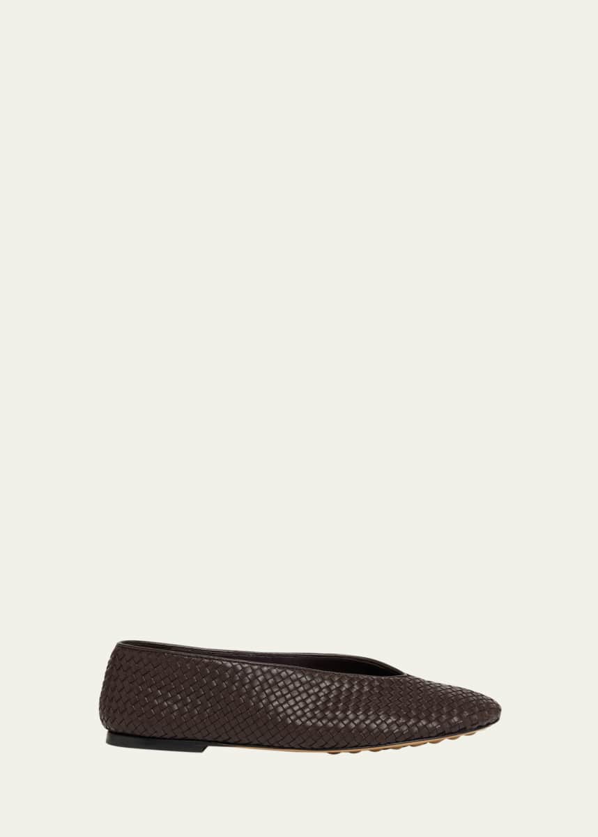 Bottega Veneta Micro Woven Nappa Leather Ballerina Flats