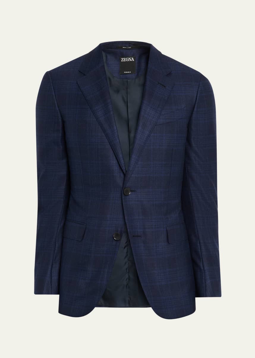 ZEGNA Men's Wool Tonal Plaid Single-Breasted Sport Coat