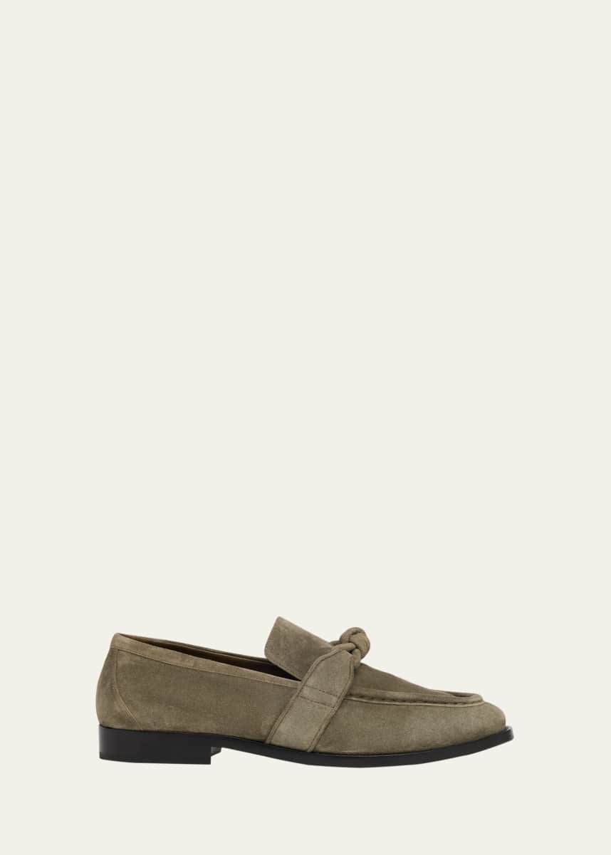 Bottega Veneta Men's Astaire Knot Suede Loafers