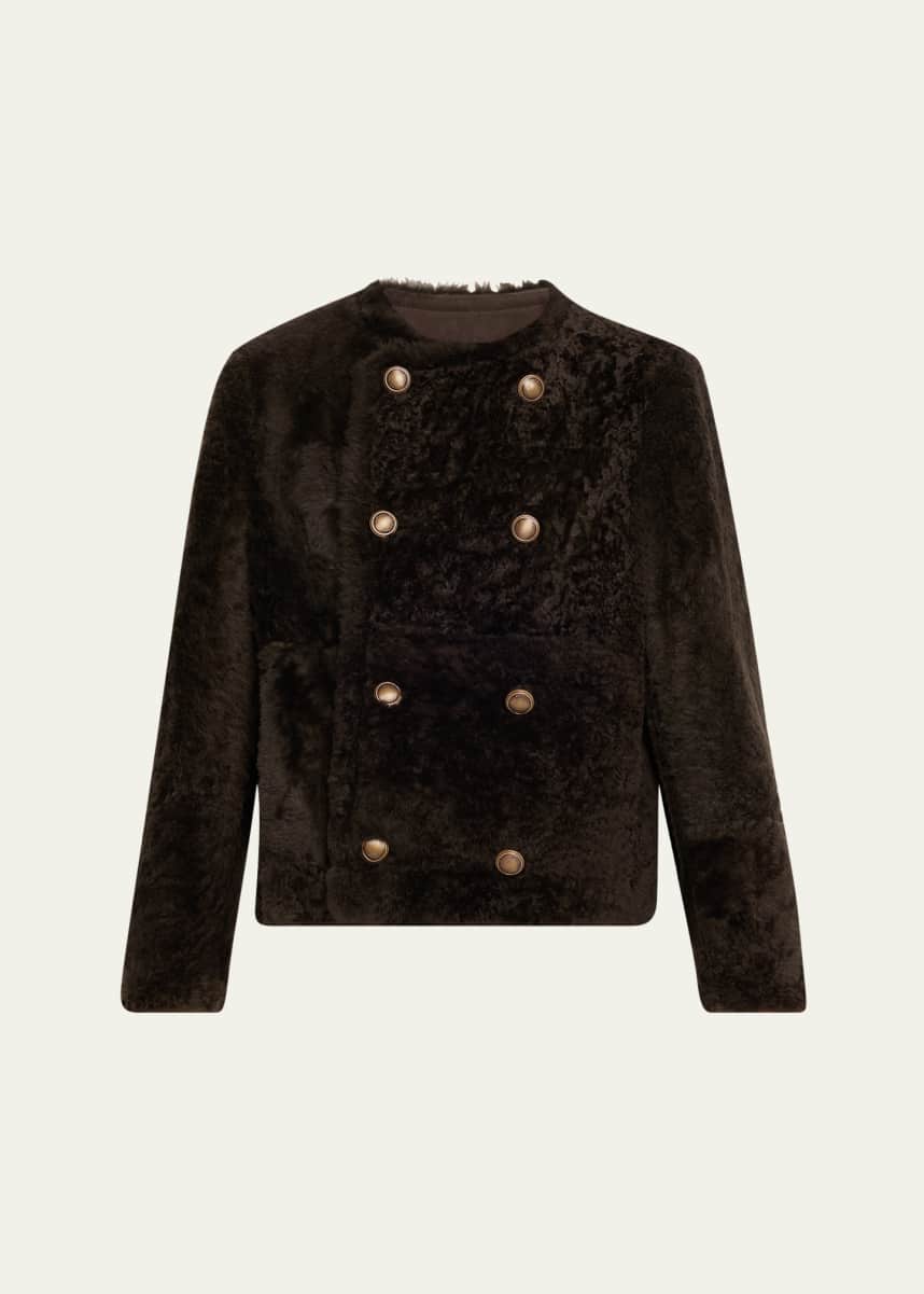 Brunello Cucinelli Reversible Sheep Shearling Double-Breasted Jacket